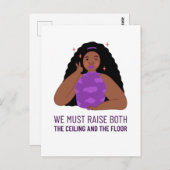 天井と床の女性の権利を上げる ポストカード (正面/裏面)