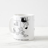 天井に座っている気まずい夫。おもしろい コーヒーマグカップ (正面左)