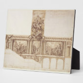 天井の壁と階段(ペン、茶色)のデザイン フォトプラーク (側面)