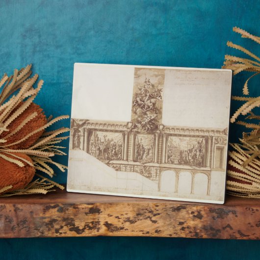 天井の壁と階段(ペン、茶色)のデザイン フォトプラーク (側面)