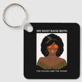 天井の床を上げるBLM女性の権利 キーホルダー (正面)