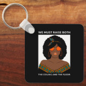 天井の床を上げるBLM女性の権利 キーホルダー (正面)