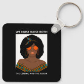天井の床を上げるBLM女性の権利 キーホルダー (裏面)
