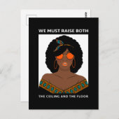 天井の床を上げるBLM女性の権利 ポストカード (正面/裏面)