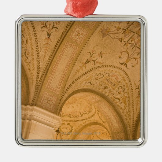 天井の詳細、ボストン公共図書館、Copley メタルオーナメント (正面)