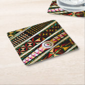 天井カラフル構スペインの造 スクエアペーパーコースター (アングル)