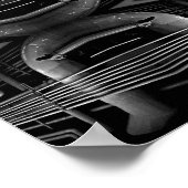 「天井パイプI」、白黒ポスター ポスター (角)