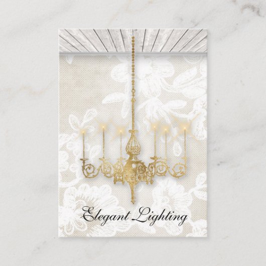 天井灯のシャンデリアの木製の壁紙のデザイン 名刺 (正面)