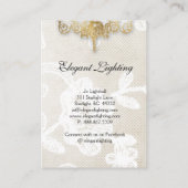 天井灯のシャンデリアの木製の壁紙のデザイン 名刺 (裏面)