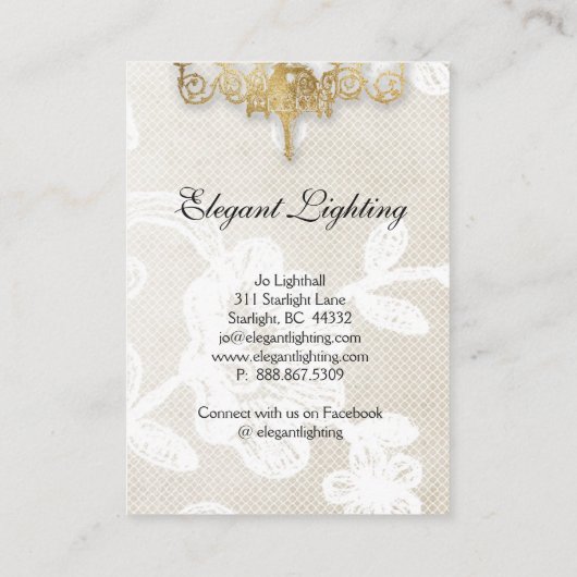 天井灯のシャンデリアの木製の壁紙のデザイン 名刺 (裏面)