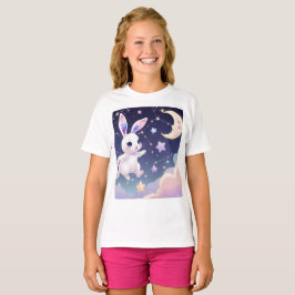 天体うさぎTシャツ – かわいいパステル星ホッペ Tシャツ