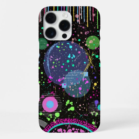 天体のお祝い: マキシマリスト抽象芸術  iPhoneケース (裏面)