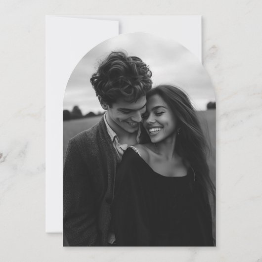 天体のアーチ形状結婚式招待状写真 招待状 (裏面)