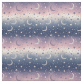 天体の夜空と三日月の銀河模様 ファブリック (見本)