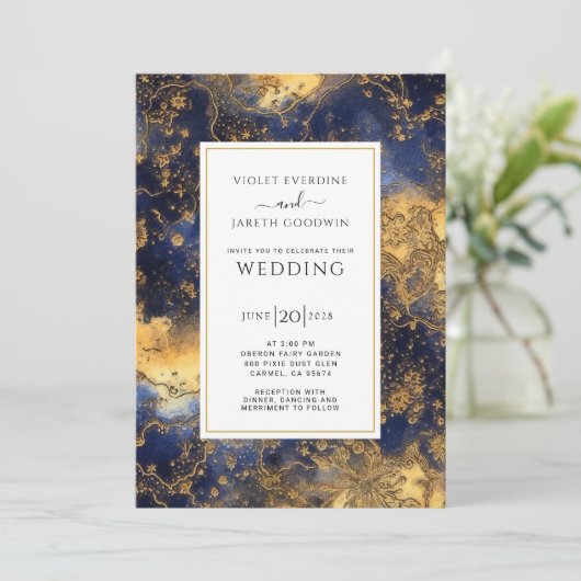 天体の宇宙の星と惑星結婚の 招待状 (スタンド正面)