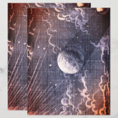 天体の神秘的な銀河宇宙スクラップブックペーパー (正面/裏面)