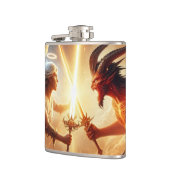 天体の衝突：赤と金ゴールド フラスク (左)