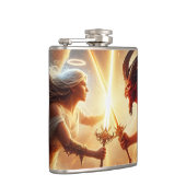 天体の衝突：赤と金ゴールド フラスク (右)