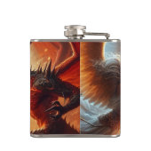 天体の衝突：赤と金ゴールド フラスク (裏面)