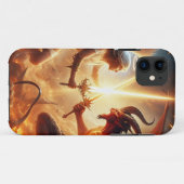 天体の衝突:赤と金ゴールド Case-Mate iPhoneケース (裏面(横))