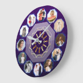 天体の記憶 – 幾何学家族コラージュ ラージ壁時計 (傾斜)
