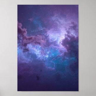 天体オパール輝く星雲プラムウォールアート ポスター