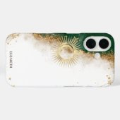 天体ゴールドサンアンドムーン星グリーン Case-Mate iPhoneケース (裏面 (横))