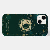 天体ゴールドサンアンドムーン星グリーン Case-Mate iPhoneケース (裏面 (横))