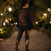 天体ゴールド月相占星術ブラック&ゴールド レギンス