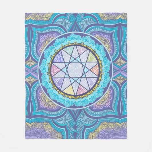 天体ジオメトリポータル フリースブランケット (正面)