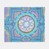 天体ジオメトリポータル フリースブランケット (正面(横))