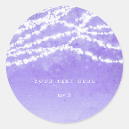 天体ストリングライト 紫 ラスティックステッカー ラウンドシール