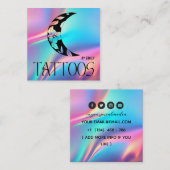 天体タトゥーサロンムーンホログラフィー スクエア名刺 (正面/裏面)