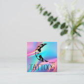 天体タトゥーサロンムーンホログラフィー スクエア名刺 (スタンド正面)