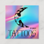 天体タトゥーサロンムーンホログラフィー スクエア名刺 (正面)