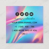 天体タトゥーサロンムーンホログラフィー スクエア名刺 (裏面)