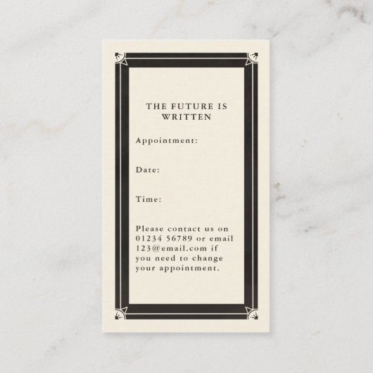 天体タロットアポイントメントカード 名刺 (裏面)