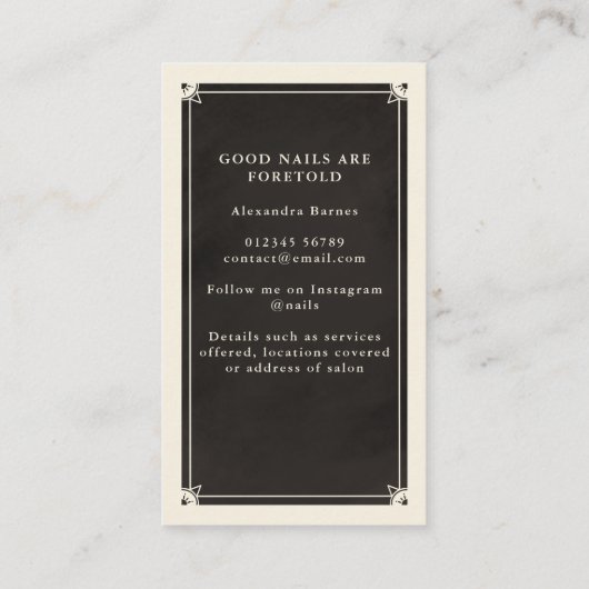 天体タロットネイリスト名刺 名刺 (裏面)