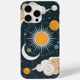 天体デザイン – 神秘的な太陽、月、惑星 iPhone 15 PRO MAXケース