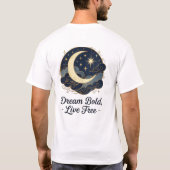 天体ドリーム – 月と星のインスピレーショナルTシャツ Tシャツ (裏面)
