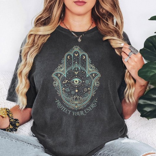天体ハムサハンド邪眼保護デザイン Tシャツ