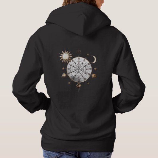 天体バランス曼荼羅Tシャツ パーカ (裏面)