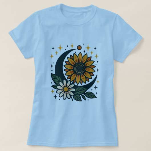 天体フラワーのレディースTシャツ Tシャツ (デザイン正面)