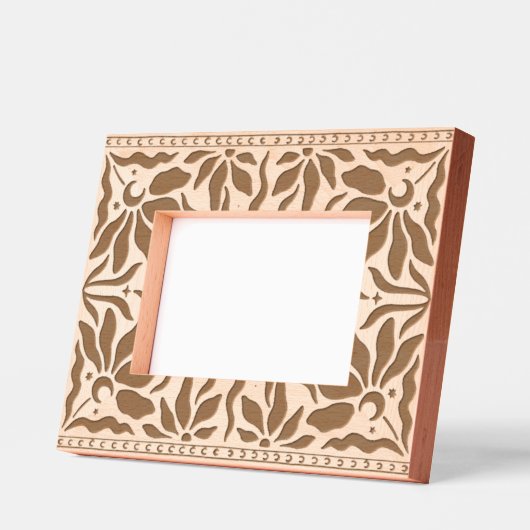 天体フローラレーザエッチング写真枠 レーザー彫刻フレーム (左)