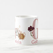 天体フローラ名前をカスタムする文字Gモノグラムオン コーヒーマグカップ (中央)