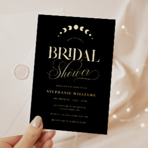 天体ブライダルシャワー 箔招待状