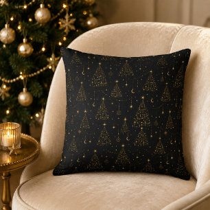 天体ブラックゴールド クリスマススローピロー クッション