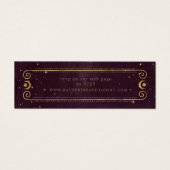 天体ブルゴーニュ金ゴールド結婚のウェブサイトカード (正面)