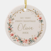 天体ベビー初めてのクリスマス パーソナライズされた セラミックオーナメント (正面)