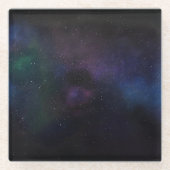 天体ベール星雲銀河星野コズミック ガラスコースター (正面)